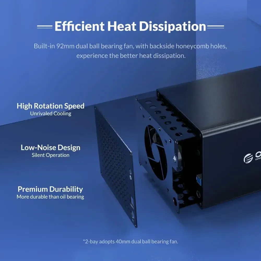 ORICO Caja HDD de 3,5 pulgadas SATA a USB 3.0 Caja HD externa Estación de acoplamiento de disco duro de doble bahía para caja de PC con 4 modos RAID - imagen 3