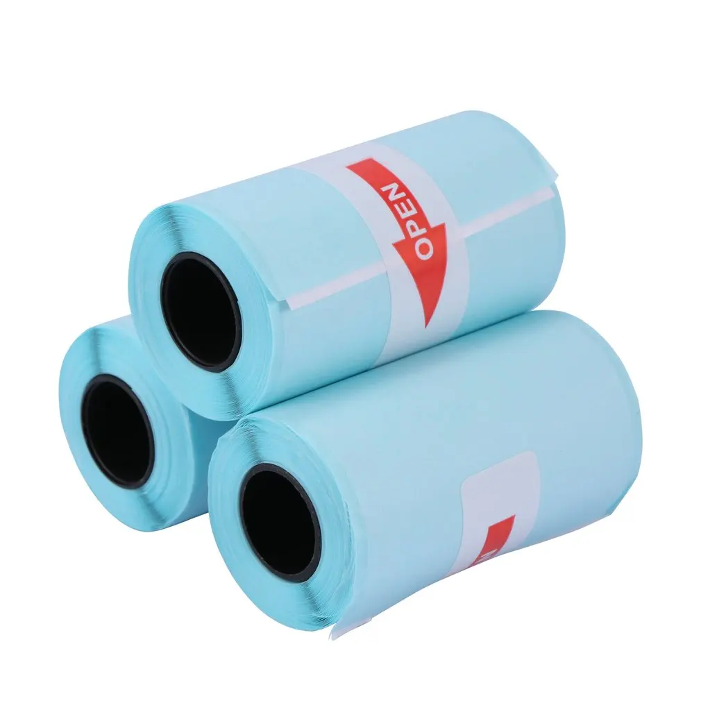 Papel de impresión con etiqueta adhesiva, papel fotográfico de Color para impresora PeriPage, papel de impresión fotográfica, papel de recibo, 3 rollos - imagen 5