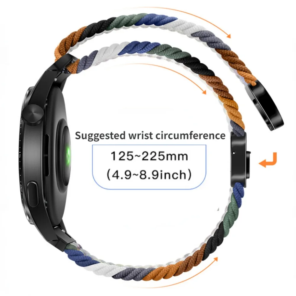 Bucle de nailon trenzado de 22mm para OnePlus Watch 3/2 2R/OnePlus, pulsera tejida de 46mm para OPPO Watch S/OPPO Watch X X2 4Pro, banda deportiva - imagen 3