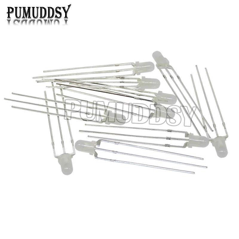 Diodo Emisor de UDS, 100 LED, 3MM, 5MM, redondo, difuminado, rojo y verde, ánodo común de dos colores, cátodo común - imagen 2