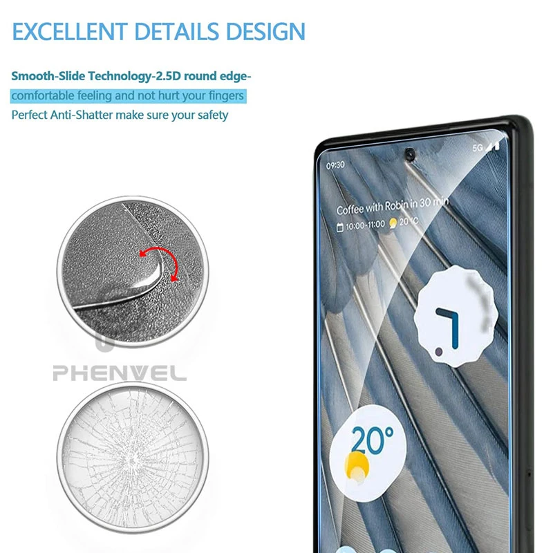 Protector de pantalla de vidrio templado totalmente transparente para Google Pixel 8 Pro 7A 6A 7 6 8A 9A 9 Pro XL vidrio Protector antirotura - imagen 5