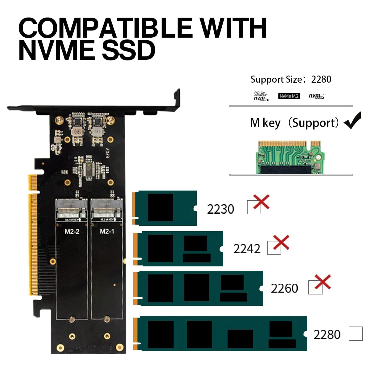 JEYI-tarjeta de expansión con disipador de calor, 4 SSD M.2 PCIe X16 4,0 X4, compatible con 4 NVMe M.2 2280 hasta 256Gbps, compatible con Raid de bifurcación - imagen 4