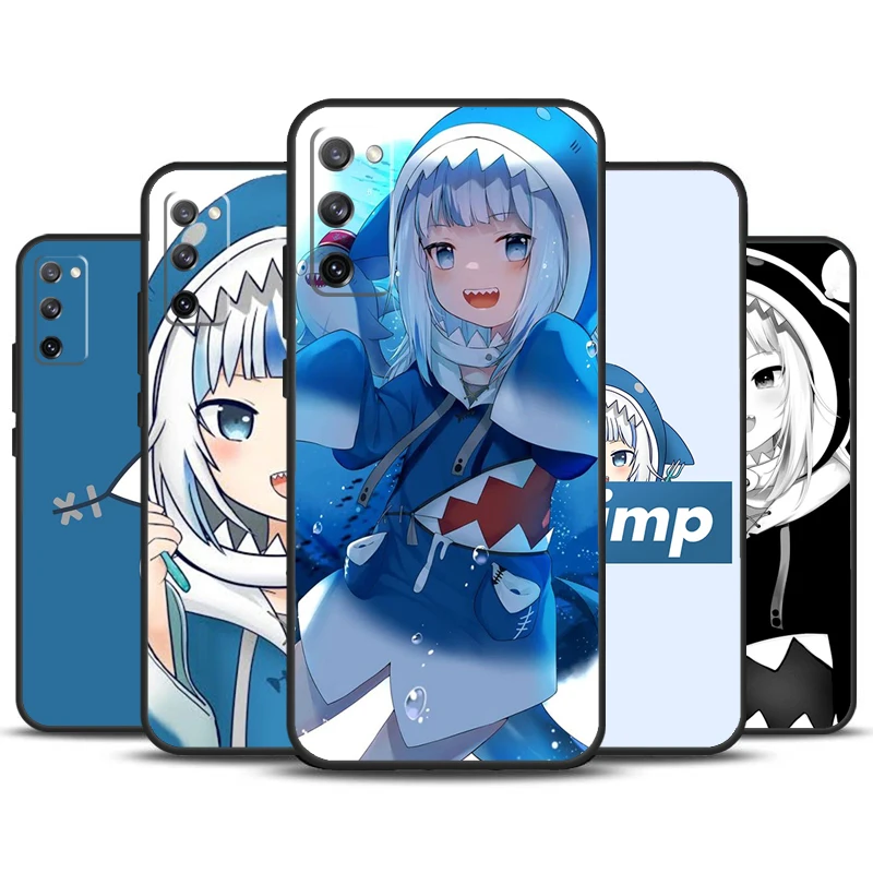 Funda de Anime Gawr Gura Hololive para Samsung Galaxy S23 Ultra S22 Plus S20 S21 FE S8 S9 S10 Note 10 20 S24 Ultra
