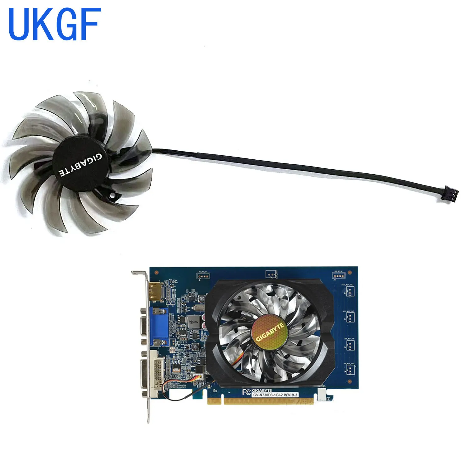 75MM PLD08010S12H T128010SU 3Pin GTX750Ti GTX630 GTX570 ventilador de refrigeración de tarjeta gráfica Gigabyte GeForce GTX570 630 750Ti