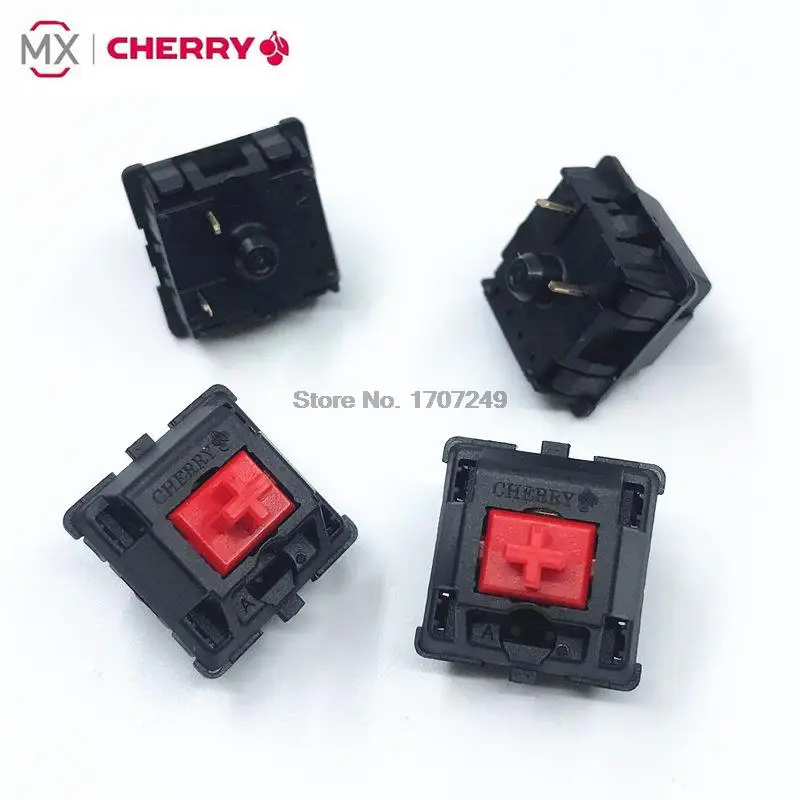 Interruptor de teclado mecánico Cherry MX Original, conmutador de eje de 3 pines, color plateado, rojo, negro, azul, marrón y gris, 2 uds. - imagen 3