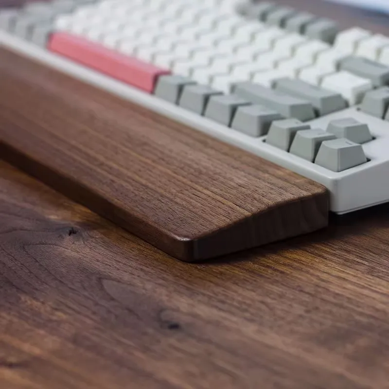 Reposamanos de madera de cereza para teclado, reposamuñecas personalizado de roble rojo para juego de teclado mecánico, regalos de madera maciza de nogal negro - imagen 5