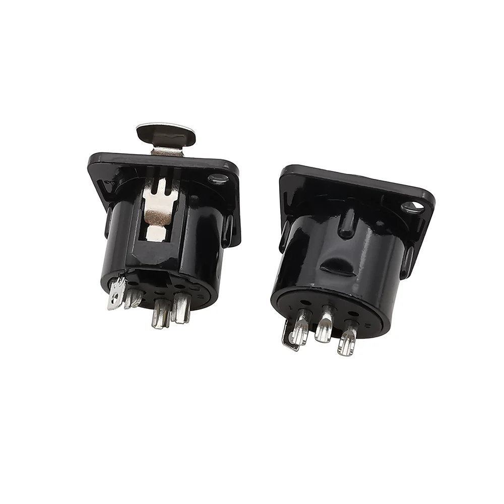 1/2/10Pcs XLR 3 Pin Male Female Panel Mount Chassis Socket Audio Microphone Plug Jack Connector Black - imagen 4