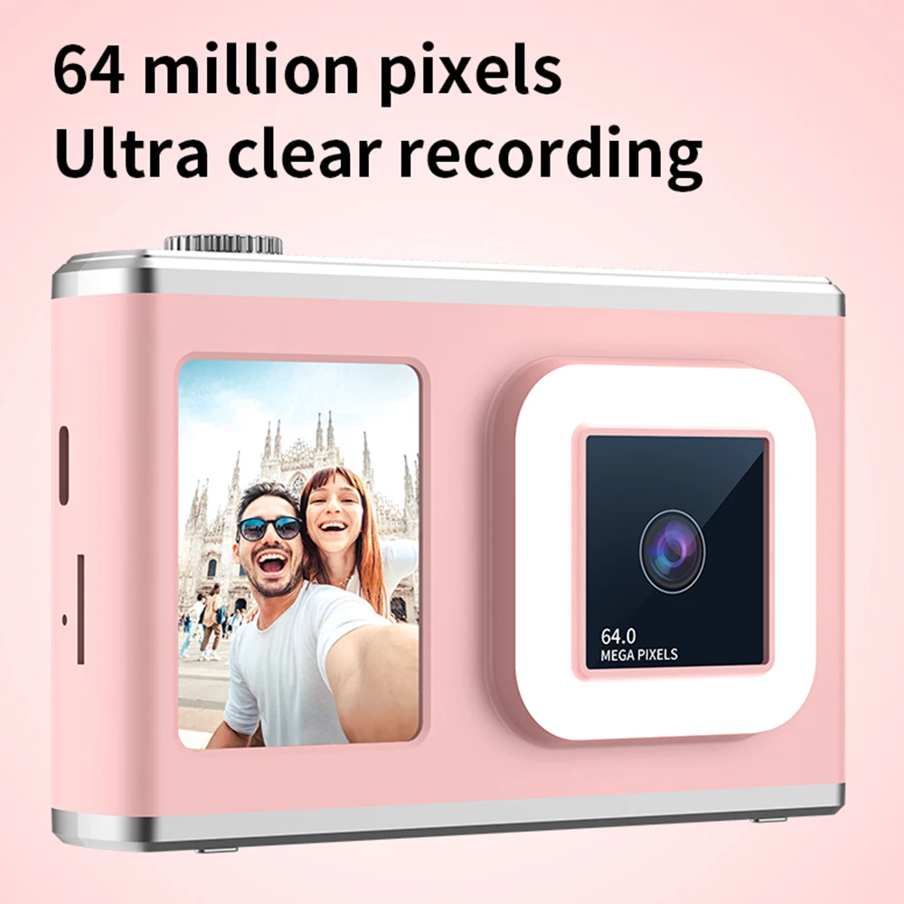 Cámara grabadora de vídeo Digital de 64MP, pantalla de 2,4 pulgadas, videocámara para niños, lámpara de Flash, cámara compacta con Zoom 8x para fotografía de principiantes - imagen 2