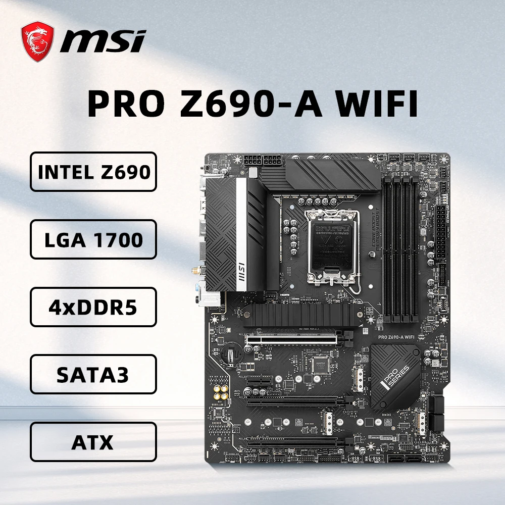 Placa base WIFI MSI PRO Z690-A compatible con 14900K 12700K 12900K 12400F 12600K 12100F CPU LGA1700 4xDDR5 192GB M.2 PCIe 5,0 HDMI ATX