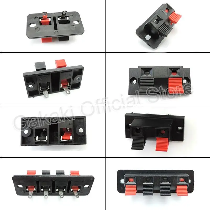 Terminal de conector 2P 4P, clavija de empuje, carga de resorte, terminales de altavoz de Audio, Clips de placa de pruebas, 2 uds./lote