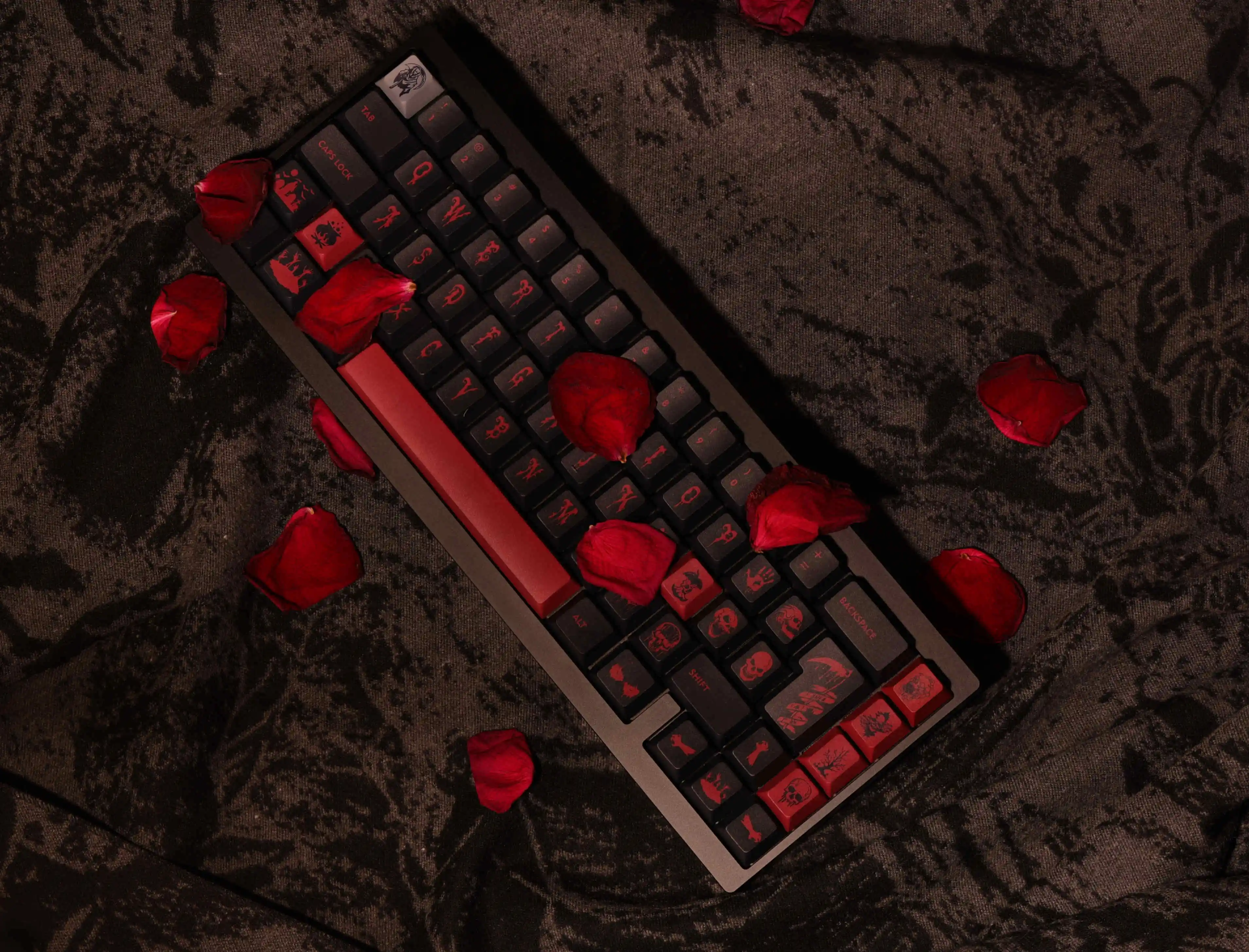 Teclas Grim Reaper de diseño Original, Material PBT de 172 teclas, perfil CHERRY DYE-SUB para teclado mecánico CHERRY MX Switch Wooting - imagen 2