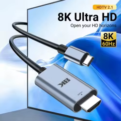 Cable 8K UHD tipo C a HDTV con 8K 60Hz/4K 120Hz perfecto para transmisión de juegos compatible con iPhone 15 Series Samsung Mac Pro Switch