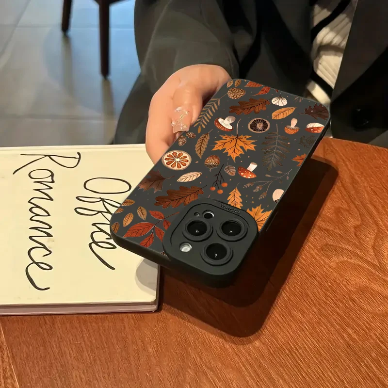 Funda de teléfono de silicona con patrón de hojas de otoño para Xiaomi Redmi Note 14 13 12 11 Pro Plus 5G 12S 11S Redmi 13C 14C 12 4G, funda suave - imagen 4