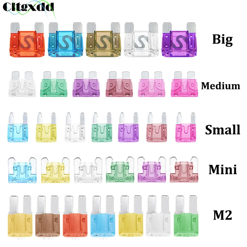 20 piezas enchufe de fusible de coche 1 ~ 10A 15/20A 25A 30A 35A 40A 60A 70A 80A Amp juego de fusibles de Clip para coche camión estándar Mini pequeño medio Micro M2