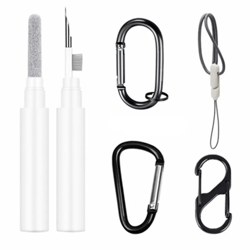 Kit de limpieza 5 en 1, correa antipérdida con llavero, accesorios para Apple Airpods Pro 2 2023 2022 3a generación Air Pods 3 2 1, funda de cable