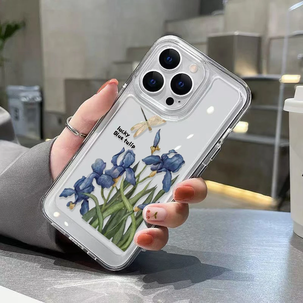 Funda Floral para Samsung A34 5G Galaxy A54 A53 A52 A33 A13 A12 A32 A14 A21s A23 A22 A50 A51 A31 Fundas transparentes de silicona - imagen 3