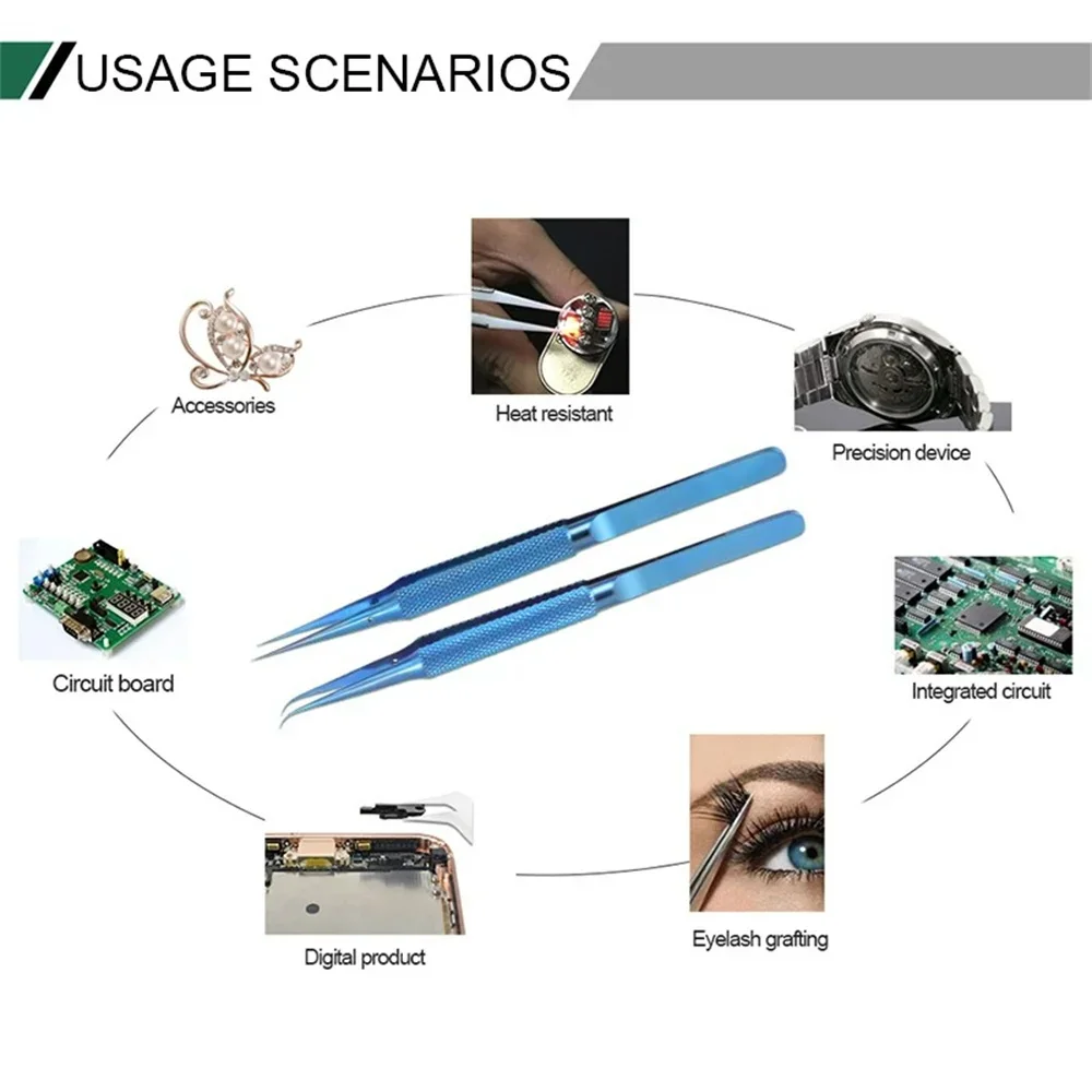Pinzas de precisión con borde de aleación de titanio de 0,15mm, herramienta de mantenimiento profesional para reparación de placa base de teléfono con huella dactilar - imagen 4