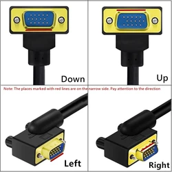 Cable VGA 15 pines macho-hembra 90° para monitor 1080p
