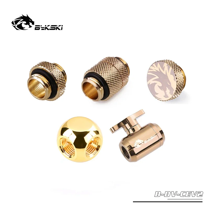 Kit de interruptor de válvula de agua Bykski, conector/interruptor de sistema de enfriador de rosca doble interior G1/4 pulgadas + enchufe + conector macho a macho - imagen 5