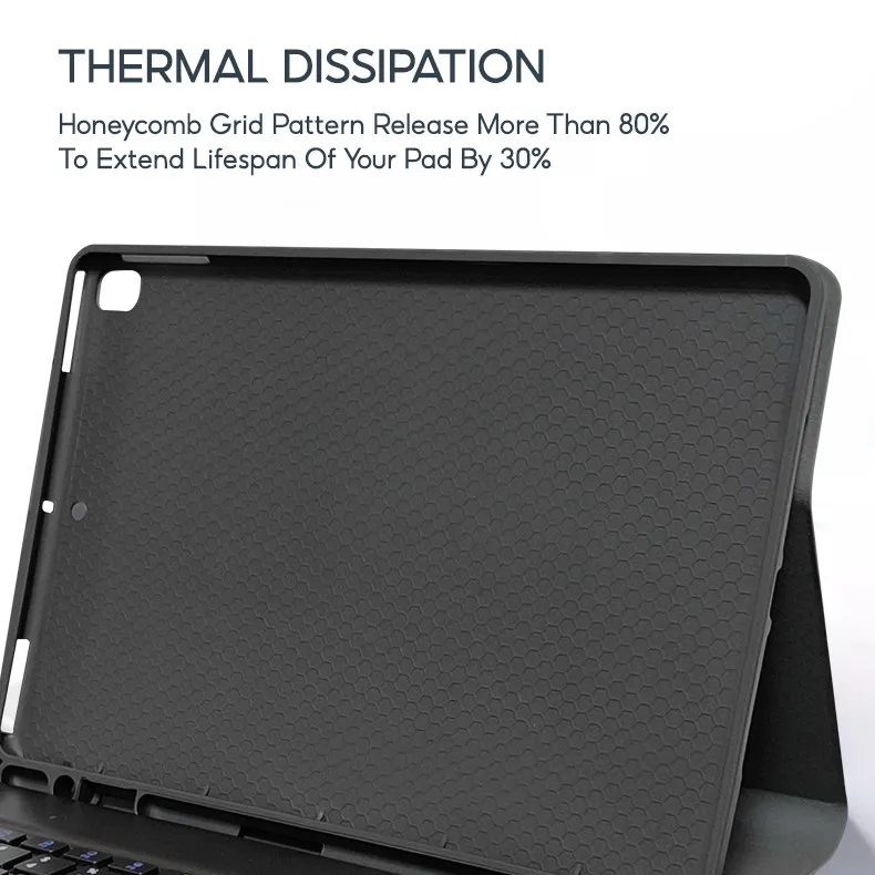 TBTIC para Infinix XPAD funda con teclado ratón conjunto inalámbrico Bluetooth soporte para bolígrafo ranura a prueba de golpes niños - imagen 4