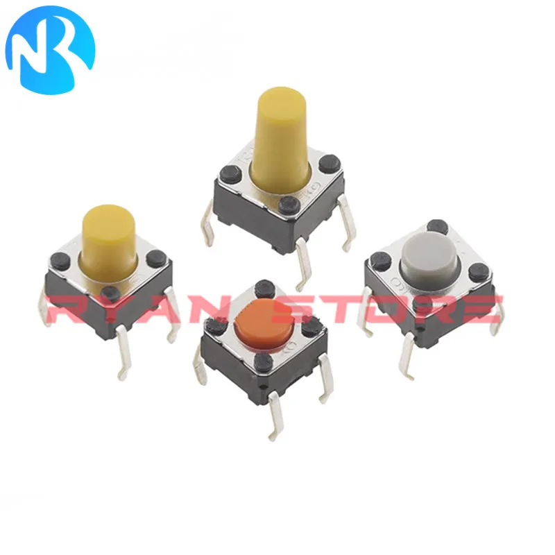 50 Uds 100% nuevo Original B3F botón de Interruptor táctil para luz B3F 1000 B3F-1002 B3F-1005 B3F 1022 B3F 1062 1072 6*6*4,3 MM 9,5 MM 5MM 7MM - imagen 2