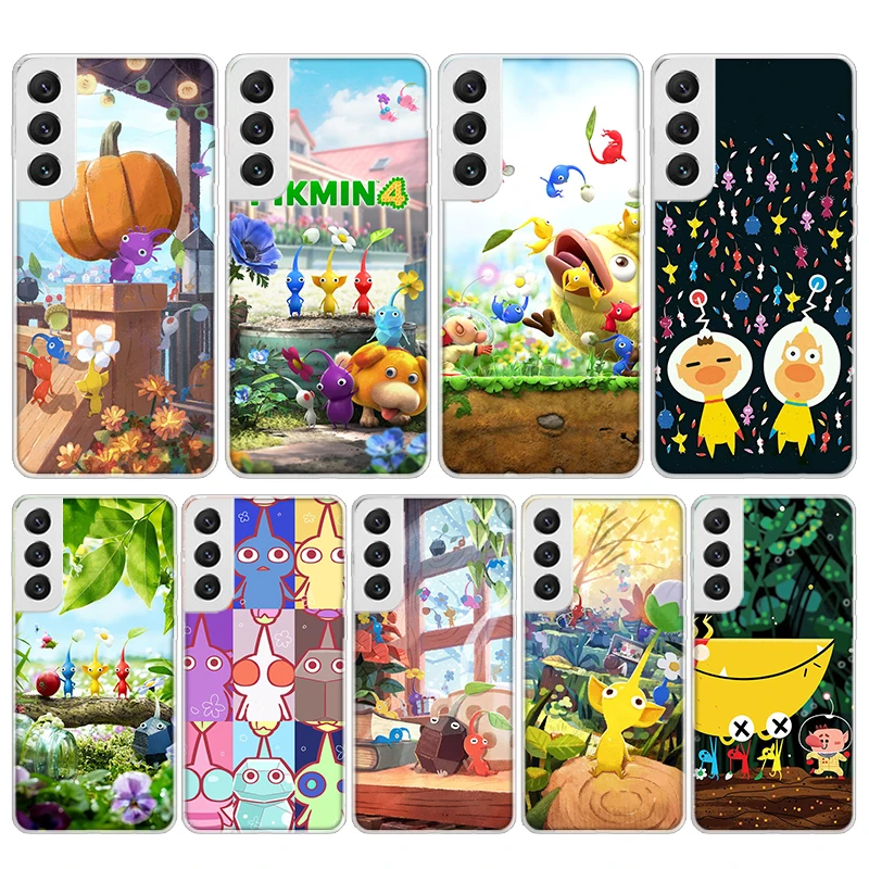 Juego p-pikins 4 Funda de teléfono con llamada de silicona para Samsung Galaxy S23 S24 S25 Ultra S21 Plus S20 FE S22 S10 + Funda de borde
