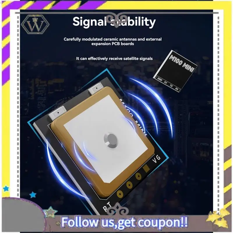 MINI módulo GPS AU33-M100, antena integrada, Chip UBLOX, posicionamiento de tres modos, 3,3 V-5V para Dron RC FPV - imagen 3