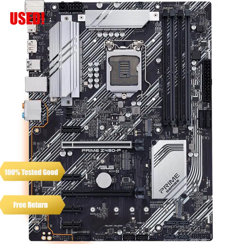 ASUS Z490-P LGA 1200 (Para Intel ® Placa base ATX de decima generación (Dual M.2, DDR4 4600, Ethernet de 1 Gb, USB 3.2 Gen 2 USB tipo A)