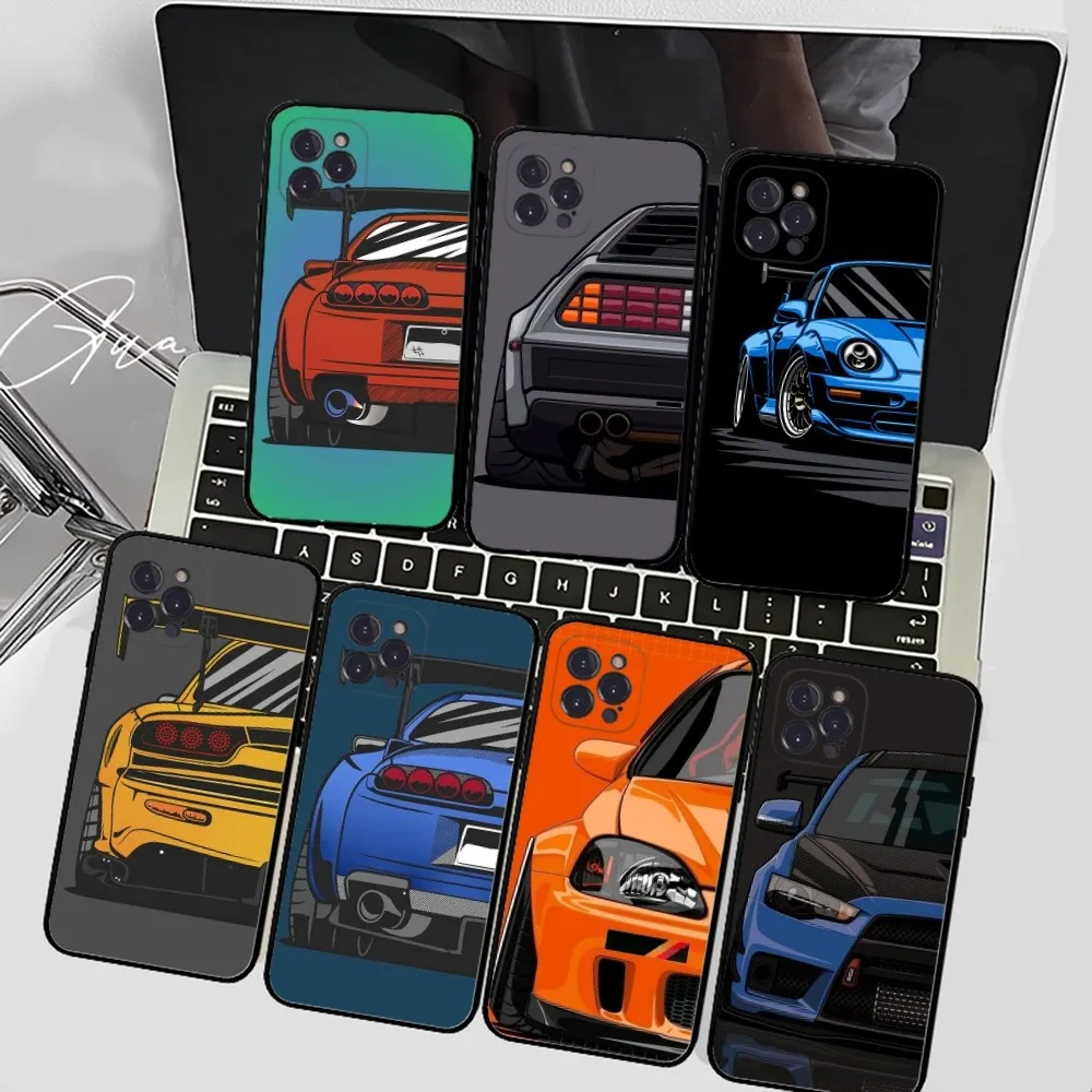 JDM-Funda de teléfono para coches deportivos, carcasa para iPhone 14, 11, 12, 13, Mini Pro, XS Max, 6, 7, 8 Plus, X, XR, SE, 2020, Japón