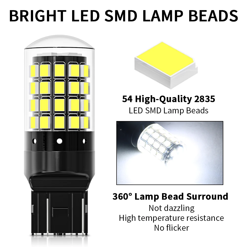 2x1156 BA15S P21W BAU15S PY21W 1157 P21/5W BAY15D T20 7440 W21W WY21W bombillas LED lámpara CanBus para señal de giro luz trasera inversa - imagen 3