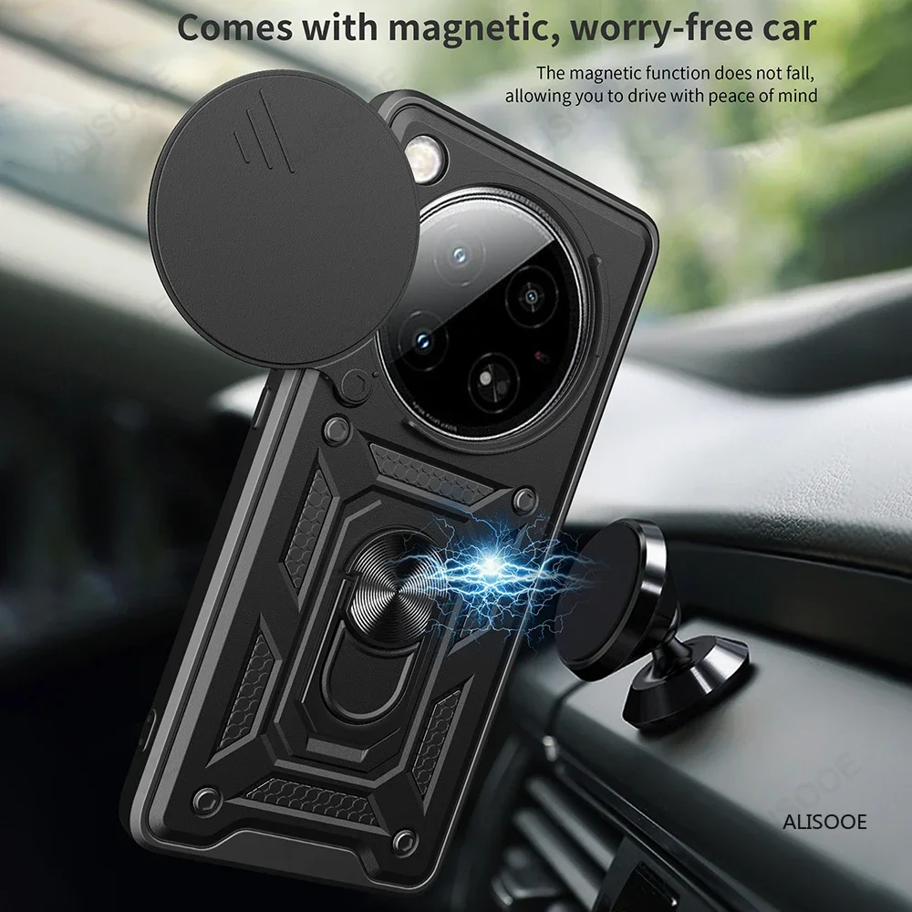 Armadura Funda para OPPO Find X8 Pro Funda deslizante Cámara anillo de protección soporte contraportada para OPPO Find X8 5G Capa - imagen 4