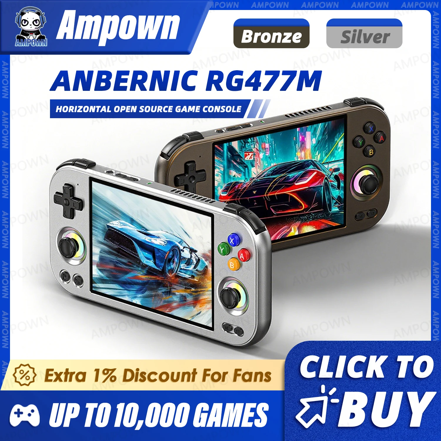 ANBERNIC-consola de videojuegos RG477M, pantalla táctil LTPS de 4,7 pulgadas, 120Hz, Android14, procesador de 4nm de dimensión, 27W, carga rápida, 477M - imagen 2