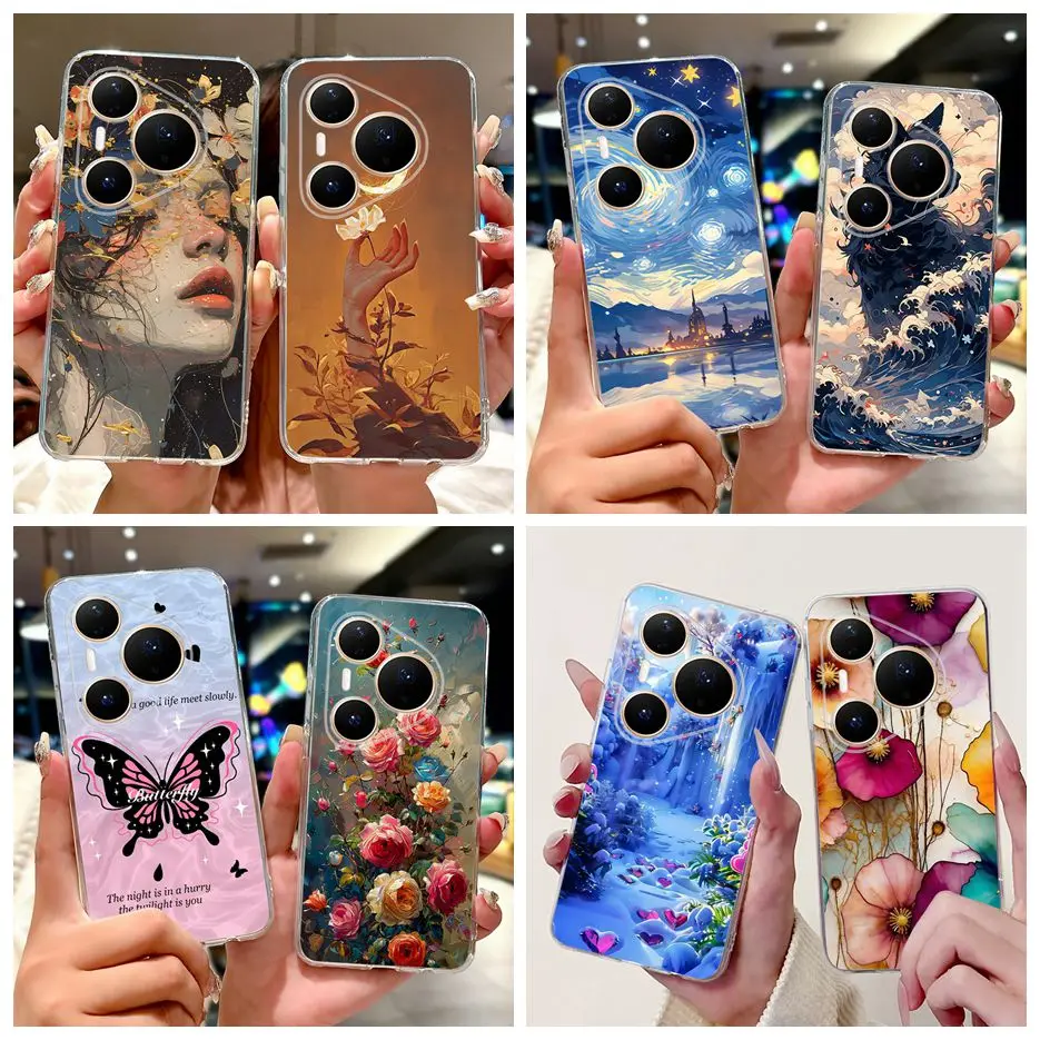 Para Huawei P80 Pro Plus funda LMR-AL10 bonita funda pintada a la moda funda de teléfono suave y delgada para Huawei Pura 80 Ultra Pura80 Pro + Shell
