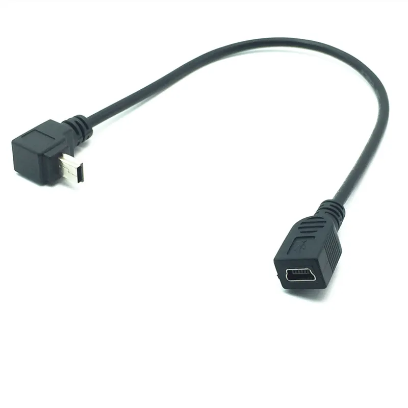Cable adaptador de luz 25cm Mini USB B 5pin macho a hembra 90 grados arriba abajo izquierda ángulo recto Cable de extensión adaptador - imagen 4