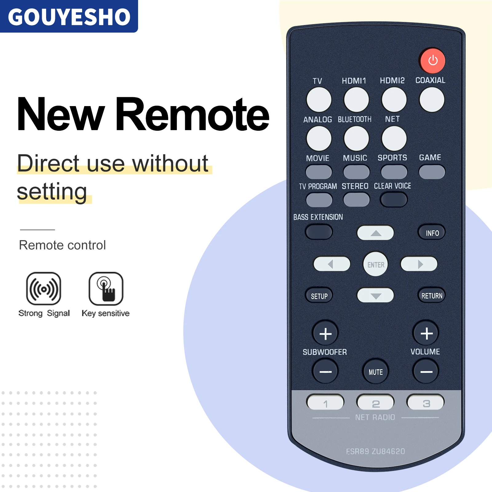 Mando a distancia FSR89 ZU84620 para Yamaha, YAS-706 de cine en casa, nuevo, YAS-CU706