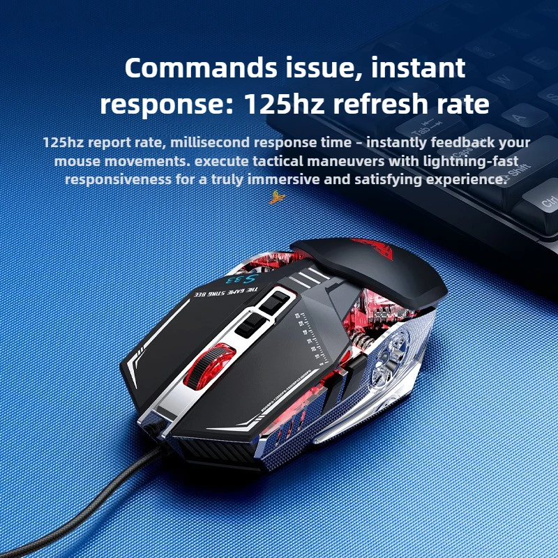 Ratón gaming con cable AULAS33 con base metálica y peso ajustable para deportes electrónicos y uso en oficina - imagen 5