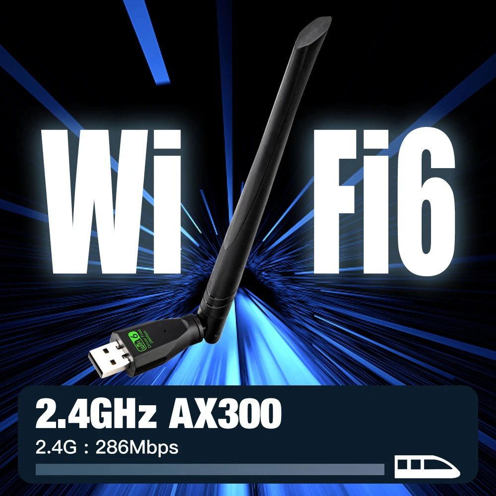 Adaptador USB WIFI 6 AX286, Dongle de tarjeta de red 2,4 GHz 802.11AX, recepción de señal de antena para PC, portátil, Windows 10 11, controlador gratis - imagen 2