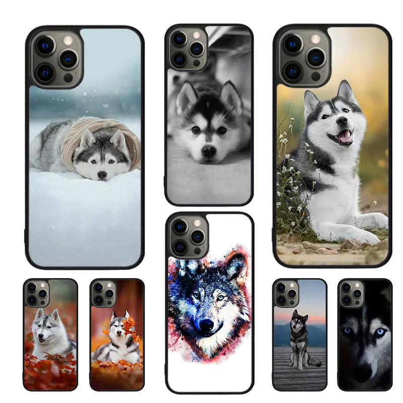 Fundas para teléfono inteligente móvil con perro Husky siberiano para iPhone 17 Air 16 15 14 12 13 11 Pro MAX Plus Coque Fundas