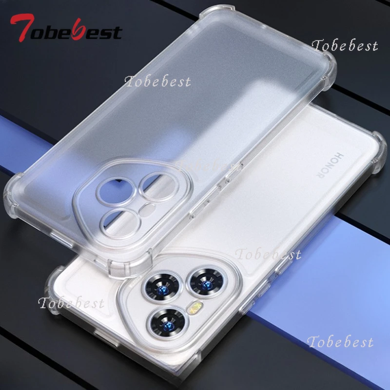 Funda de silicona mate transparente a prueba de golpes de Color caramelo para Huawei Honor 400 300 Ultra 200 100 90 80 70 60 Pro funda suave Gobal - imagen 5