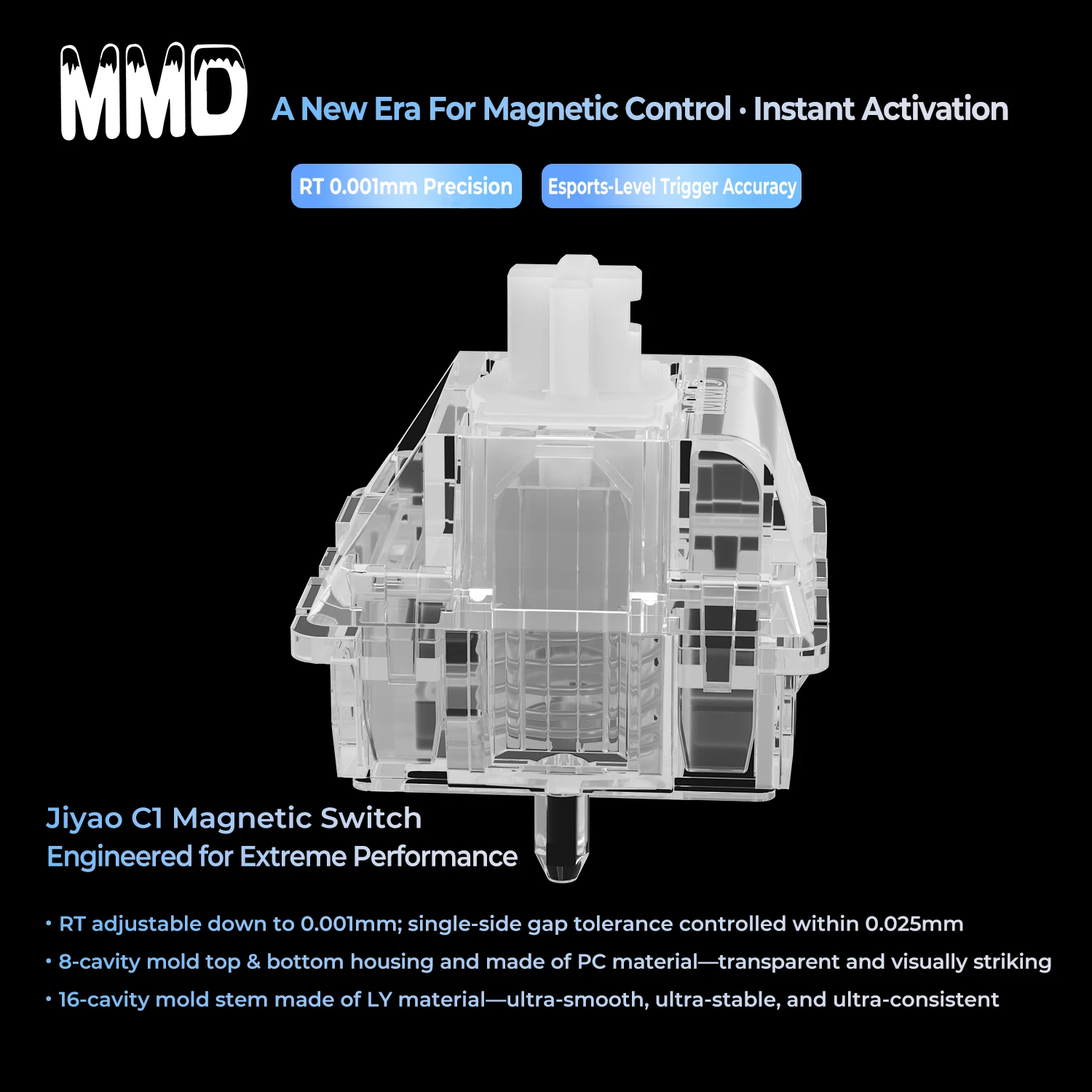 MMD C1 interruptor magnético lineal para teclado mecánico magnético interruptor extremadamente deslumbrante PC prelubricada LY - imagen 5