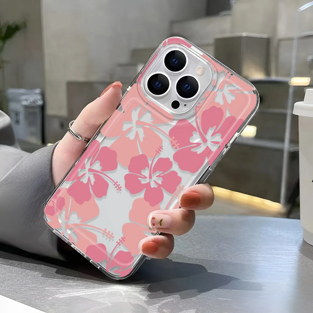 Funda transparente Simple con flores finas para iPhone 16 15 14 11 13 12 Pro Max Mini XR 15 14 16 Plus, funda a prueba de golpes para iPhone 13 - imagen 4