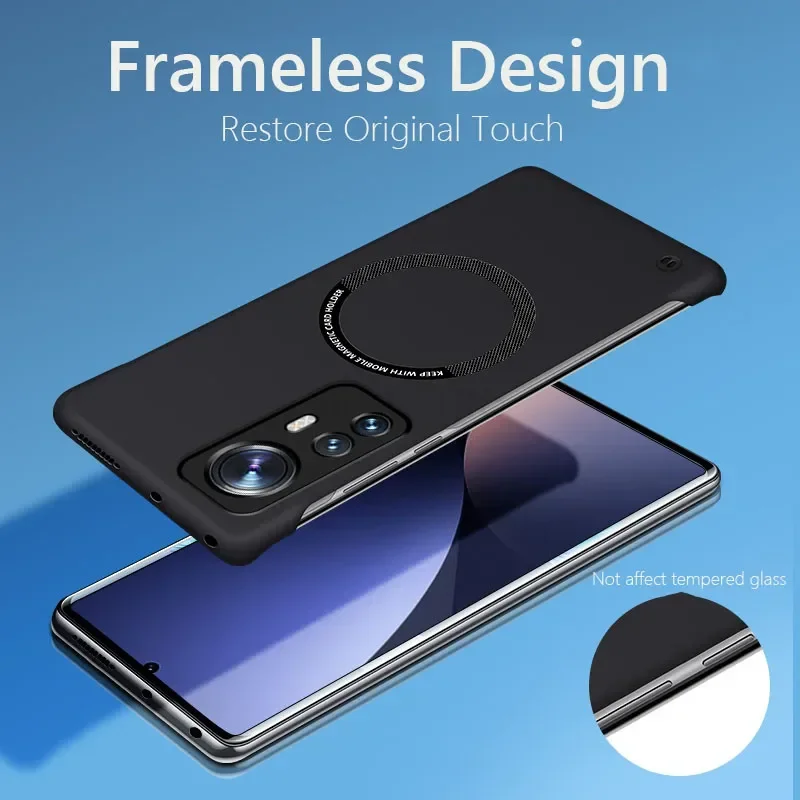 Funda magnética sin marco para Magsafe Slim para Xiaomi 14 Pro 13 Ultra 12X 12S Pro Xiaomi 12 5G, funda trasera dura de carga inalámbrica - imagen 5