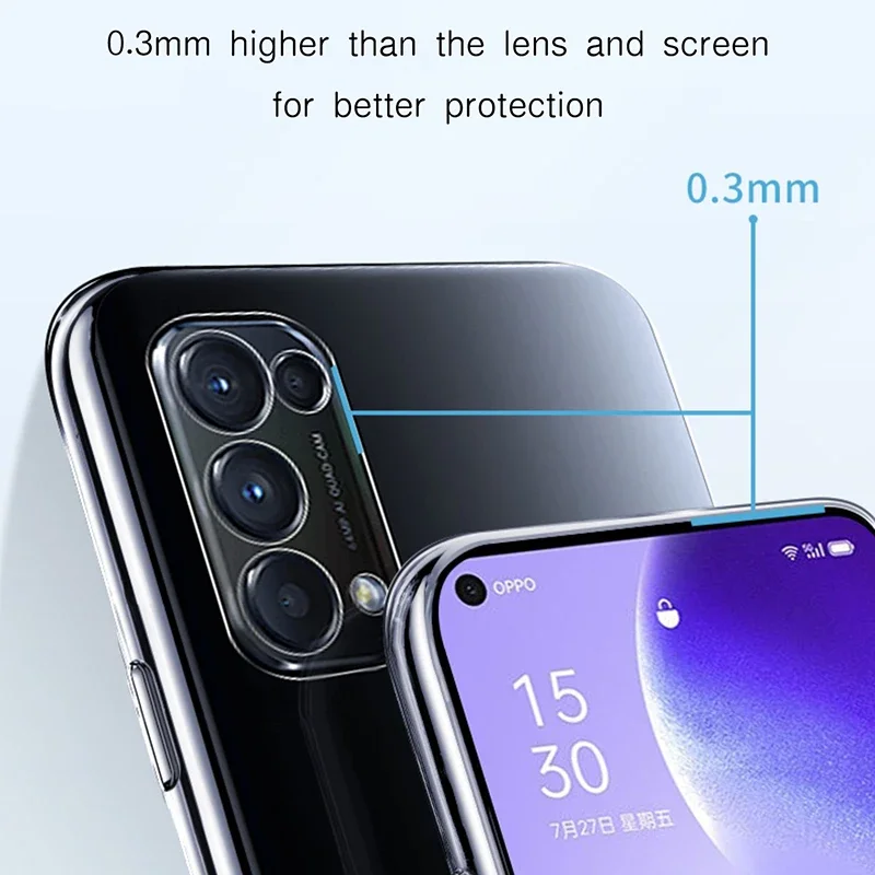 Funda de teléfono transparente de alta calidad para OPPO A72 A73 A74 4G 5G, funda protectora de cámara de silicona TPU suave a prueba de golpes, bolsas OPPOA74 - imagen 3