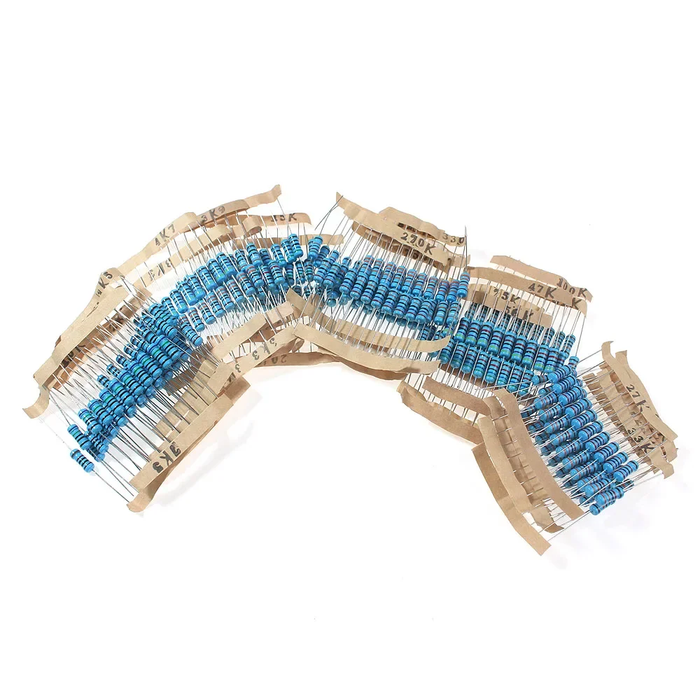 300 Uds 1% 1K ~ 820K Kit surtido de resistencias de película metálica 1W 30 tipos * 10 Uds DIY juego electrónico de resistencias 10K 100K 1K5 15K 150K - imagen 4