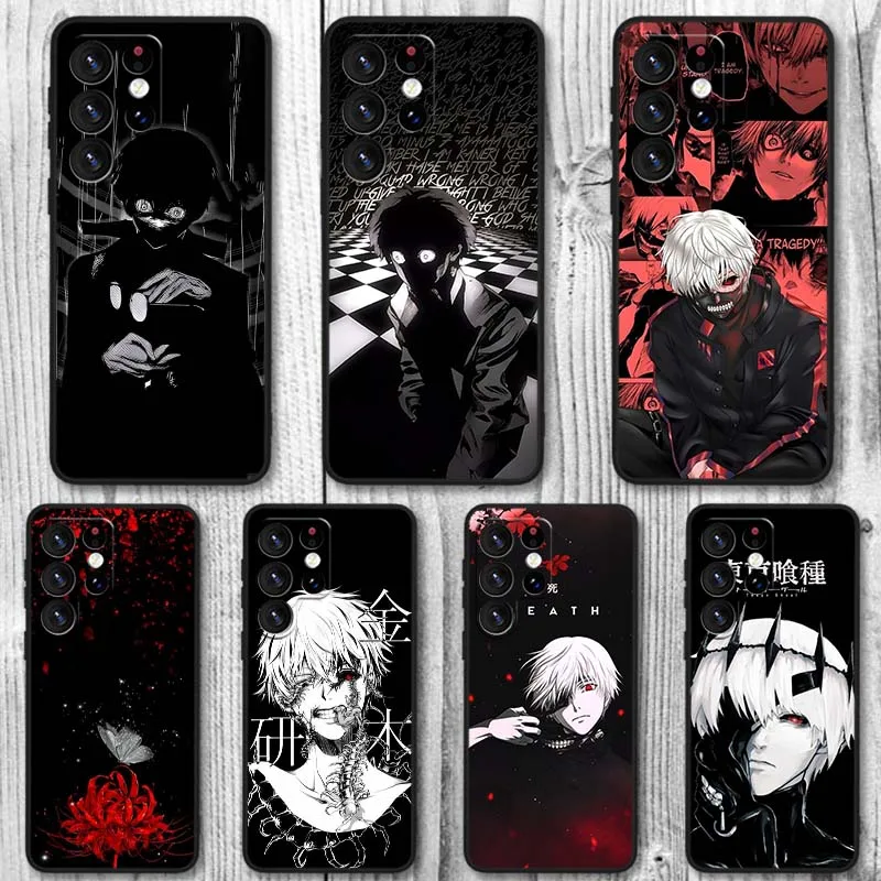 Tokyo Ghoul-anime para Samsung Galaxy S25 S24 S23 S22 S21 S20 S10 S9 S8 FE Lite Ultra Plus 5G funda de teléfono negra