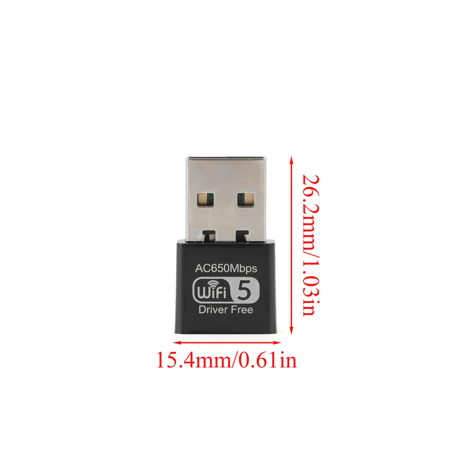 Adaptador inalámbrico WiFi 5 USB sin controlador, receptor y transmisor de señal inalámbrico de 1*650Mbps, Compatible con PC y portátiles - imagen 4