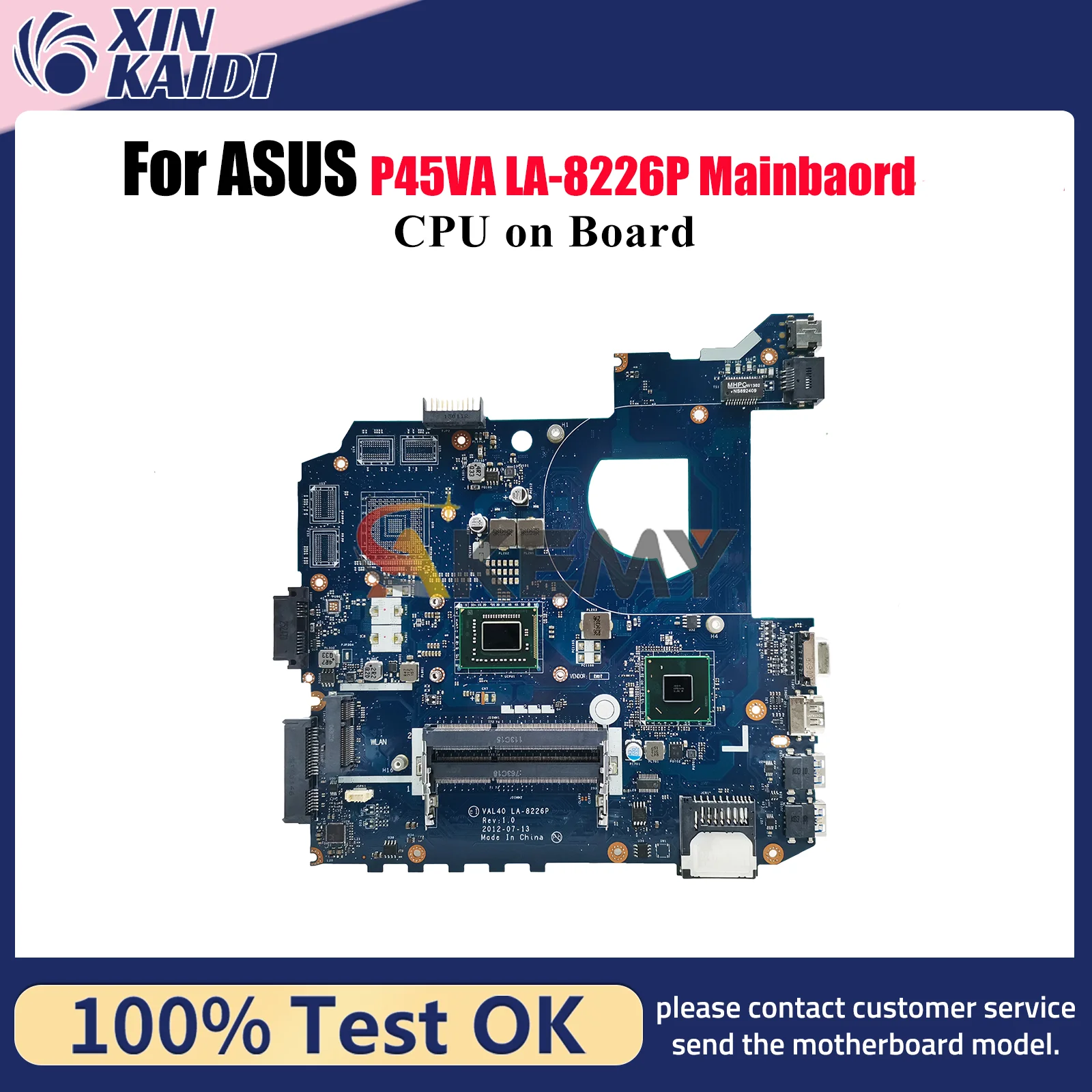 LA-8226P Laptop Motherboard For ASUS K45A K45A P45VA Notebook Mainboard With CPU 100% tests OK fast shipping High quality
