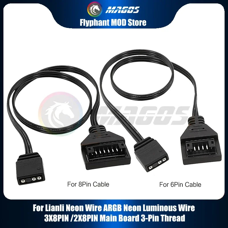 Cable de sincronización AURA ARGB de 5 V de la placa base, 6 pines o 8 pines opcional, para cable de la serie Lian Li Strimer Plus V1 V2, - imagen 4