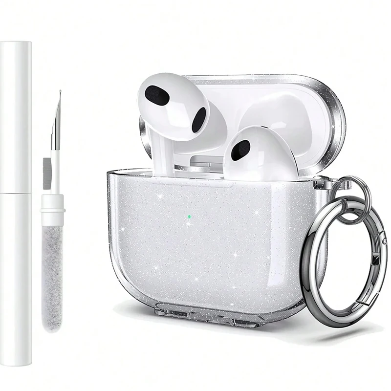 Funda para Apple Airpods Pro/Pro2/3/4, accesorios para auriculares, funda para auriculares inalámbricos con Bluetooth, brillo ostentoso suave con Kit de limpieza - imagen 2