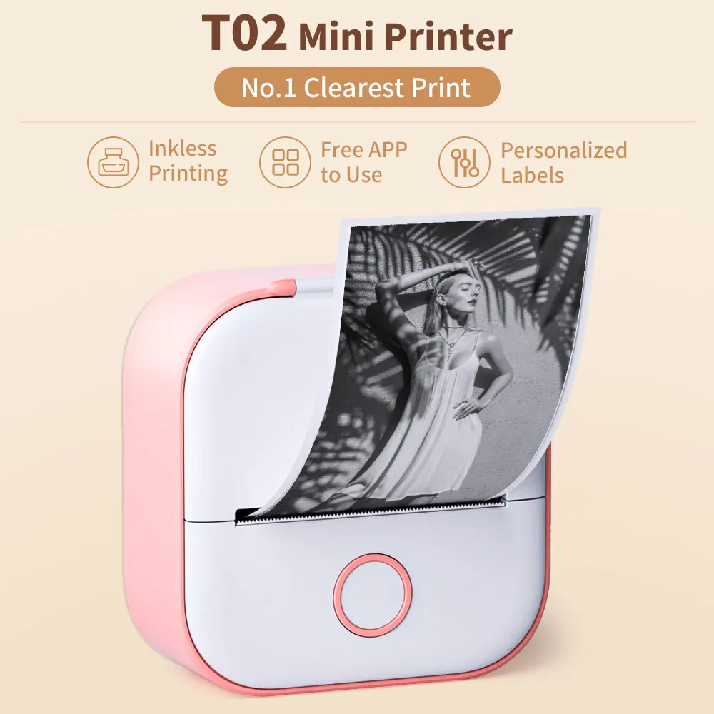 Phomemo Mini T02 - Impresora Térmica Portátil de Etiquetas Adhesivas